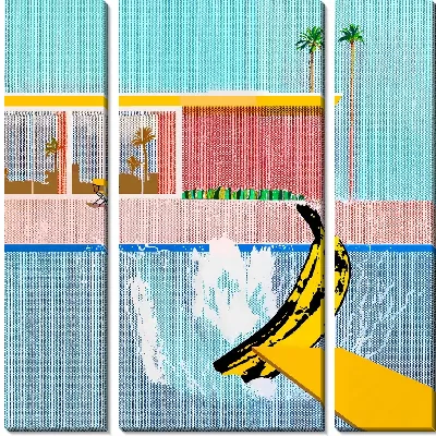 Модульная картина Банан в бассейне