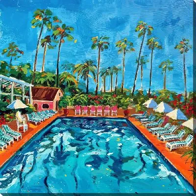Картина маслом Летний бассейн