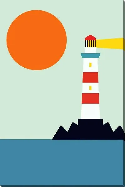 Картина маслом Маяк и Солнце