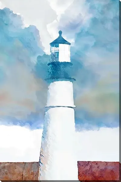 Картина маслом Маяк в акварельной технике