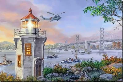 Вертолет и маяк