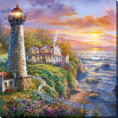 Картина маслом Работающий маяк