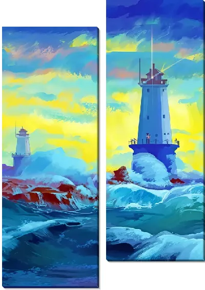 Модульная картина Синий маяк