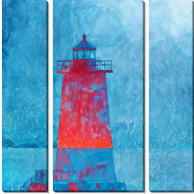 Модульная картина Маяк в снежную погоду