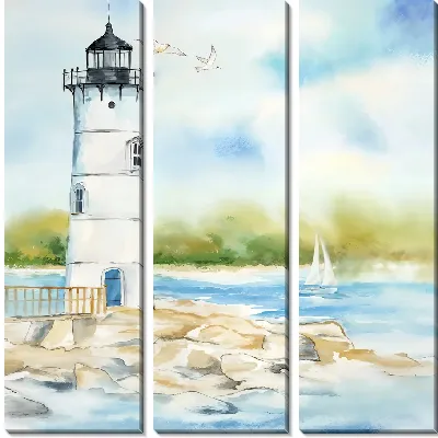 Модульная картина Пейзаж с маяком