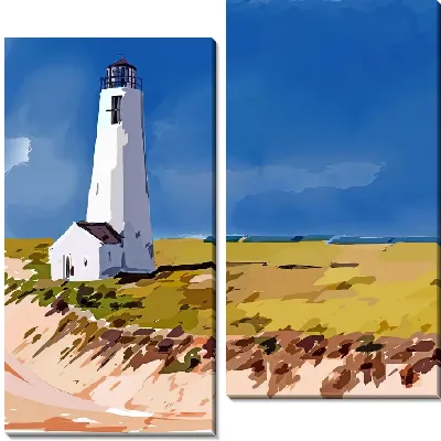 Модульная картина Маяк на фоне синего неба