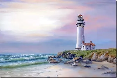 Картина маслом Прибрежный маяк