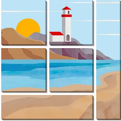 Модульная картина Маяк на скале