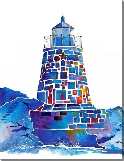 Картина маслом Разноцветный маяк