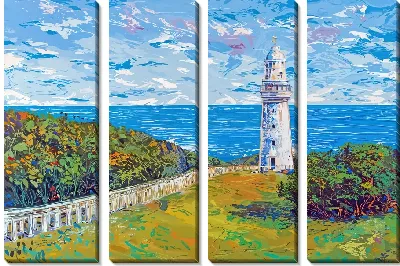 Модульная картина Летний пейзаж с маяком