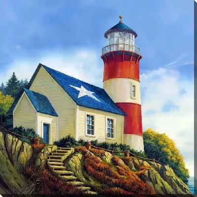 Картина маслом Маяк в стиле флага