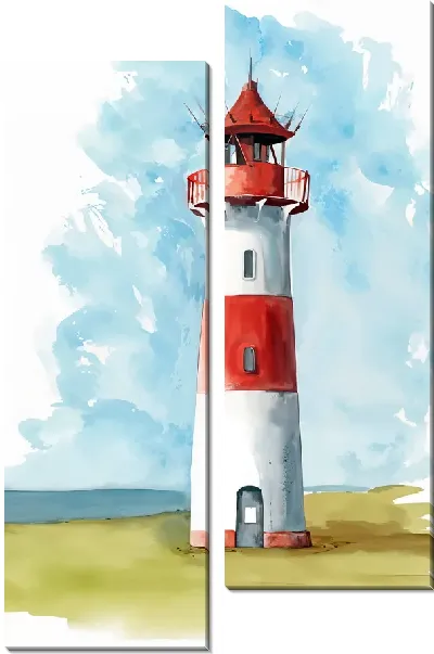 Модульная картина Маяк с серой дверью