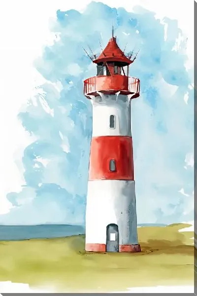 Постер Маяк с серой дверью