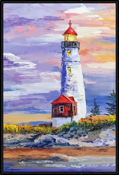Картина Маяк с красной крышей