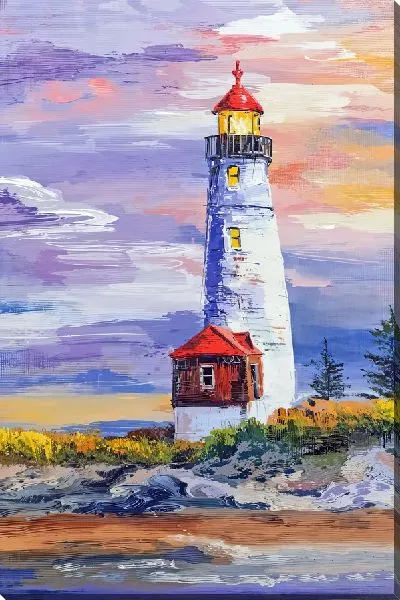 Постер Маяк с красной крышей