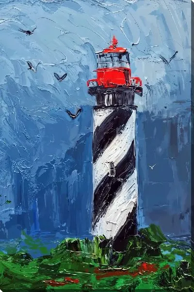 Постер Черно-белые маяк