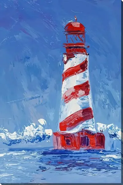 Картина маслом Маяк в море