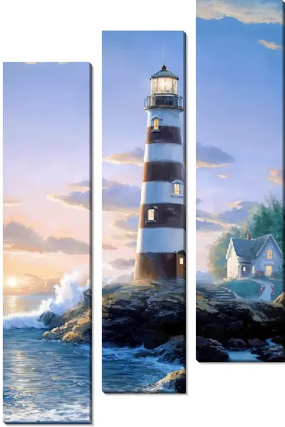 Модульная картина Вечерний маяк