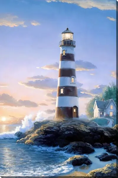 Картина маслом Вечерний маяк