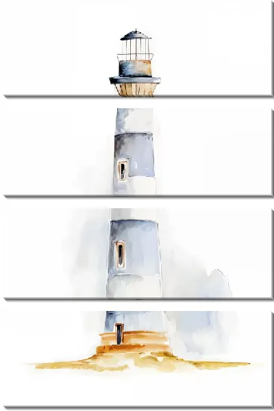 Модульная картина Маяк на белом фоне