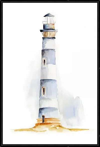 Картина Маяк на белом фоне