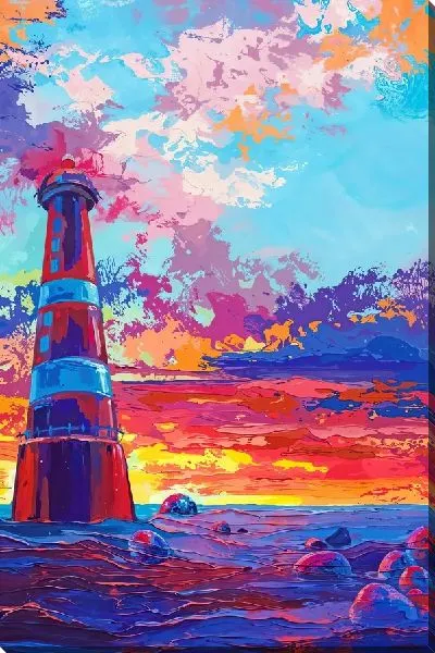 Картина маслом Красочный маяк