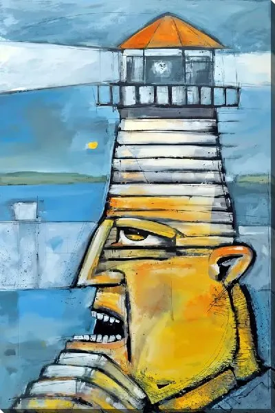 Картина маслом Маяк на голове