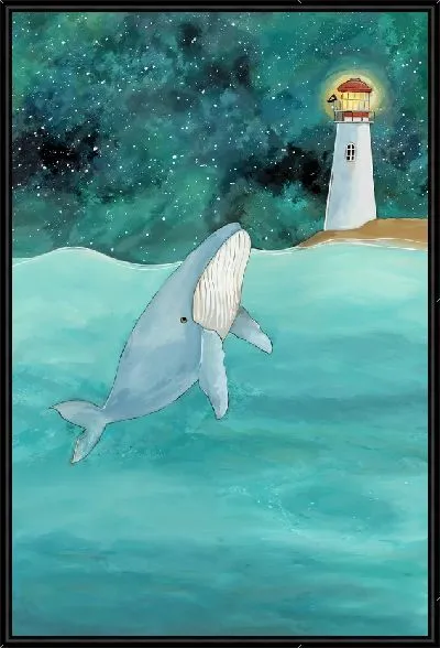Картина Кит плывет к маяку