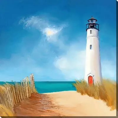 Картина маслом Пляж у маяка