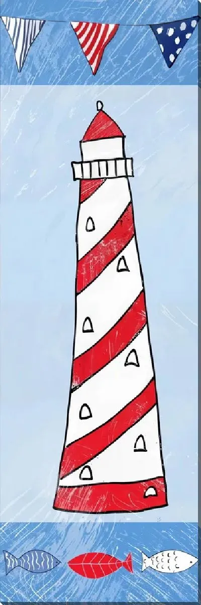 Картина маслом Маяк и флаги