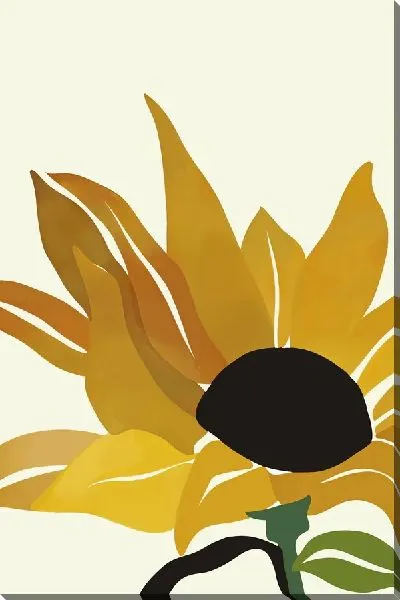 Картина маслом Подсолнух в стиле минимализм