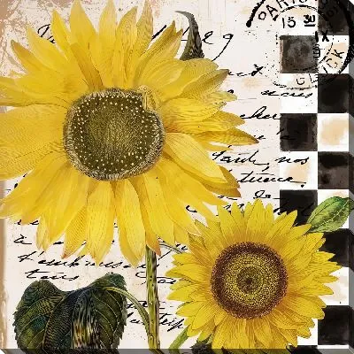 Картина маслом Два винтажных подсолнуха