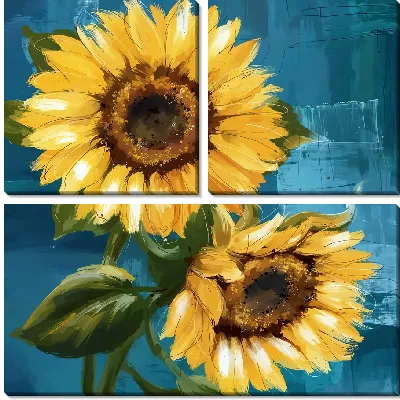Модульная картина Композиция с подсолнухами №3