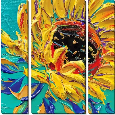 Модульная картина Цветок подсолнуха