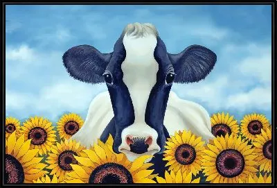 Картина Корова и подсолнухи №2