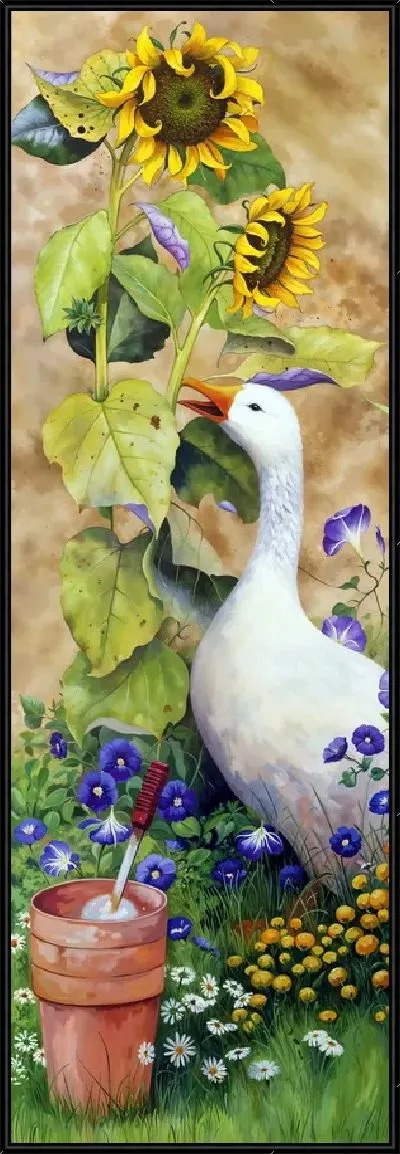 Картина Гусь и подсолнухи