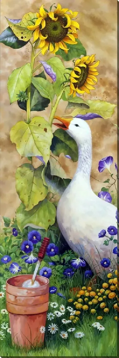 Постер Гусь и подсолнухи