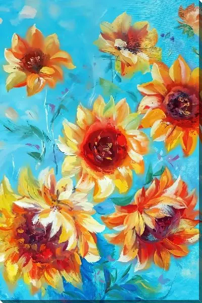 Картина маслом Воздушные подсолнухи