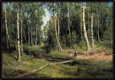 Ручей в берёзовом лесу