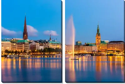 Модульная картина Фонтан в Гамбурге