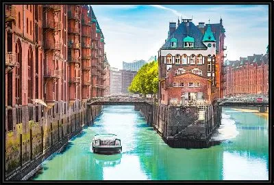 Картина Каналы Гамбурга днем