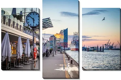 Модульная картина Набережная в Гамбурге