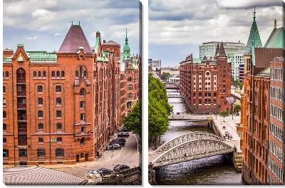 Модульная картина Гамбург - вид сверху