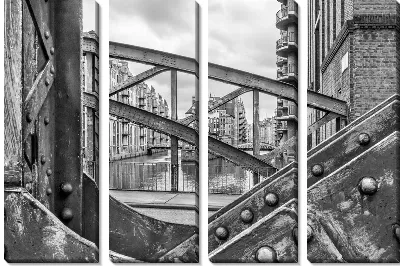 Модульная картина Металлические элементы моста в Гамбурге