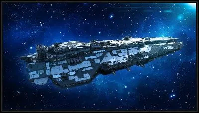 Космический корабль в открытом космосе