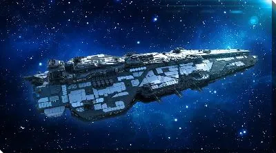 Космический корабль в открытом космосе