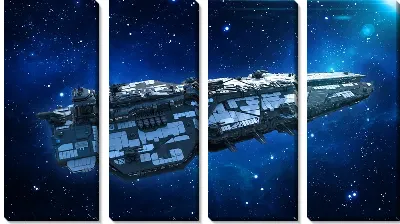 Космический корабль в открытом космосе