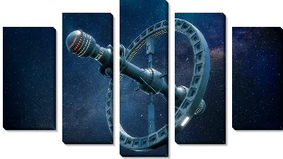 Модульная картина Космический корабль с искусственной гравитацией