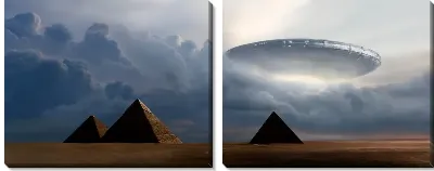 Модульная картина Космический корабль в Египте