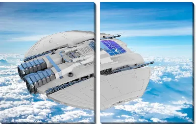 Модульная картина Космический корабль в страстосфере